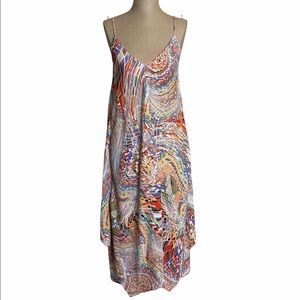 Meghan LA geometric tie back maxi dress